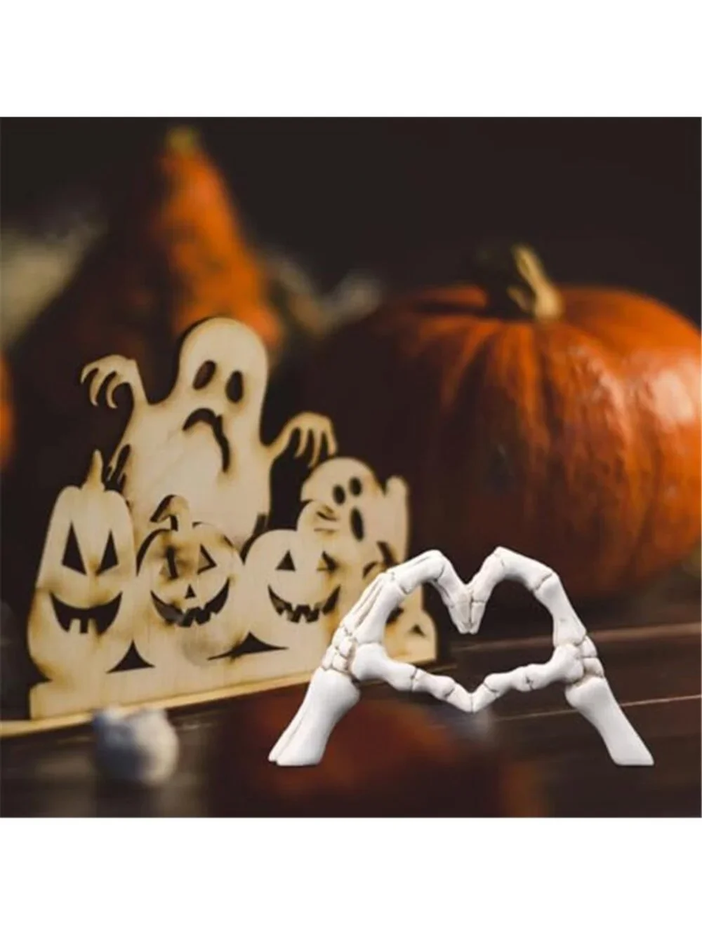 Skeleton Heart Hands Sculpture 6.3